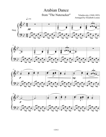 Free Sheet Music Arabian Dance Nutcracker