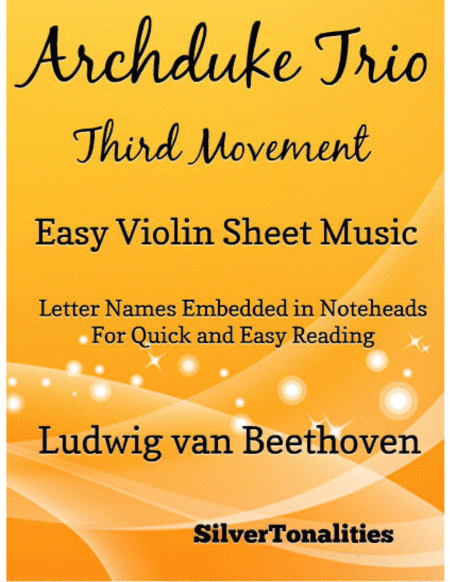 Free Sheet Music Archduke Trio Third Movement Easy Violin Sheet Music