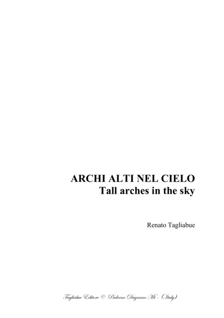 Archi Alti Nel Cielo Tall Arches In The Sky Tagliabue For String Trio Sheet Music