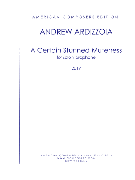 Free Sheet Music Ardizzoia A Certain Stunned Muteness