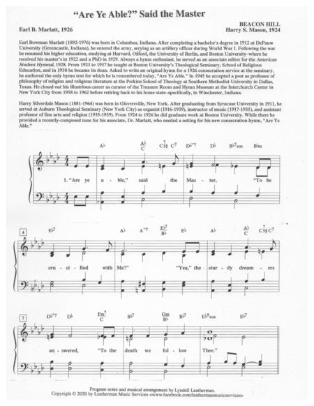 Are Ye Able Said The Master Sheet Music