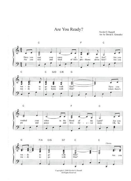 Are You Ready Sheet Music