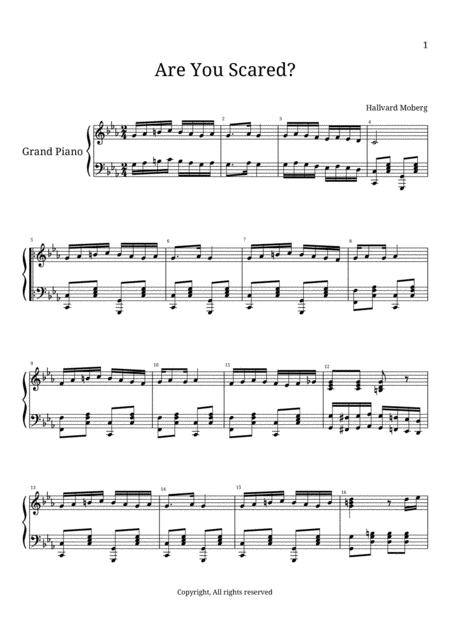 Free Sheet Music Are You Scared Composed By Hallvard Moberg