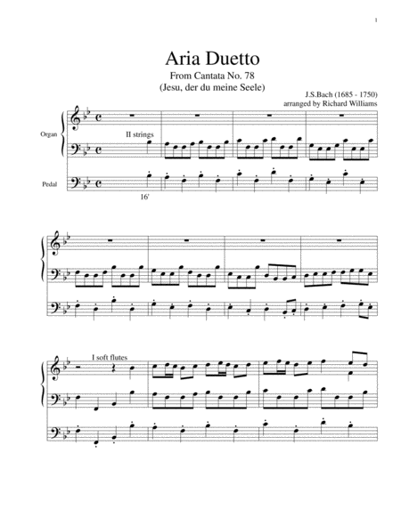 Free Sheet Music Aria Duetto From Cantata No 78