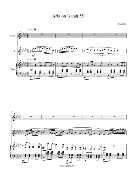 Free Sheet Music Aria On Isaiah 55