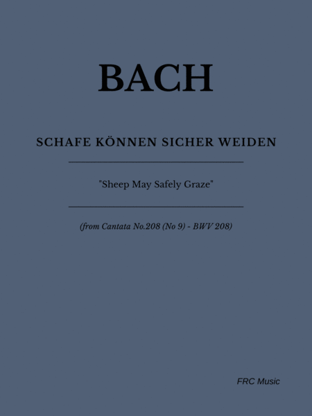 Aria Schafe Knnen Sicher Weiden Sheep May Safely Graze For Strings And Harpsichord Sheet Music