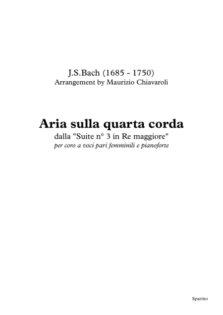 Free Sheet Music Aria Sulla Quarta Corda