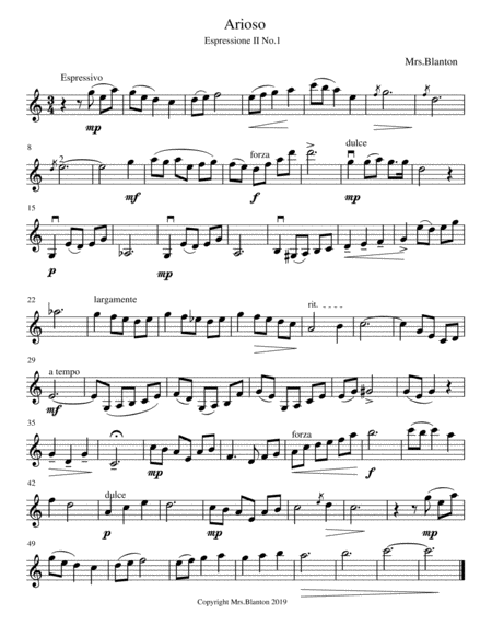 Free Sheet Music Arioso