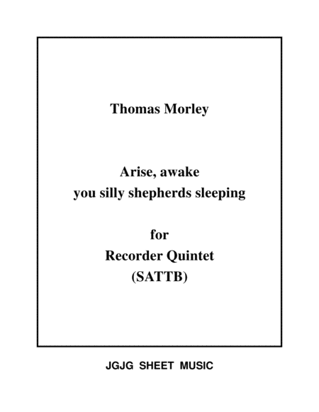 Arise Awake For Recorder Quintet Sheet Music