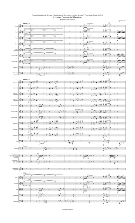 Arizona Centennial Overture Orchestra Version Sheet Music