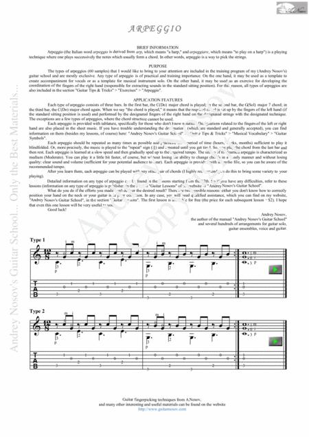 Arpeggio String Picking Guitar Technique Sheet Music