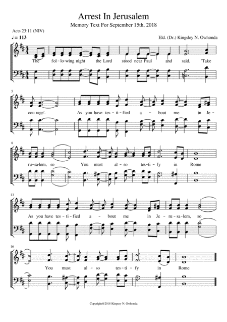 Arrest In Jerusalem Sheet Music