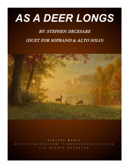 Free Sheet Music As A Deer Longs Duet For Soprano And Alto Solo