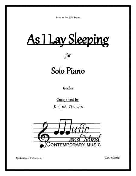 As I Lay Sleeping Sheet Music