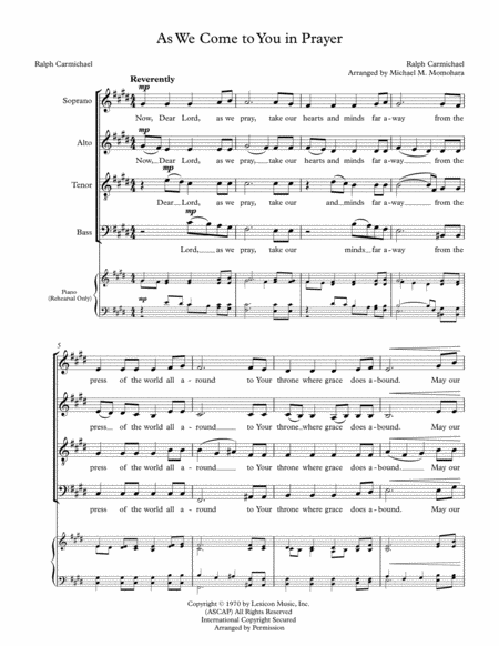 As We Come To You In Prayer Sheet Music