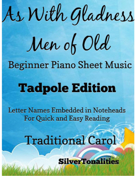 As With Gladness Men Of Old Traditional Christmas Carol Beginner Piano Sheet Music Tadpole Edition Sheet Music