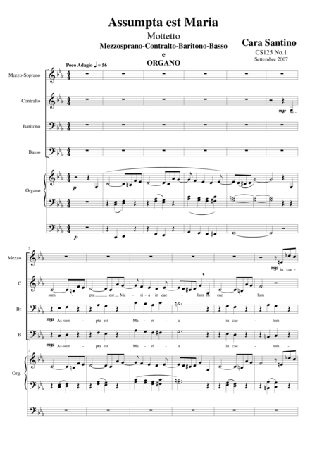 Free Sheet Music Assumpta Est Maria Motet For Choir Mscbrb And Organ