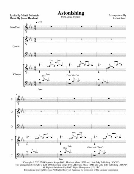 Astonishing Ttttbbbb Acapella With Soloist And Quartet Arr Robert Rund Sheet Music