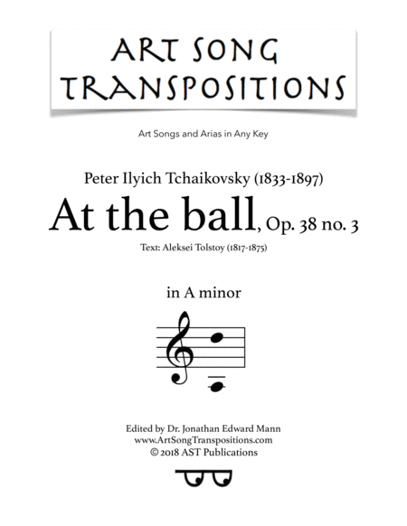 Free Sheet Music At The Ball Op 38 No 3 A Minor
