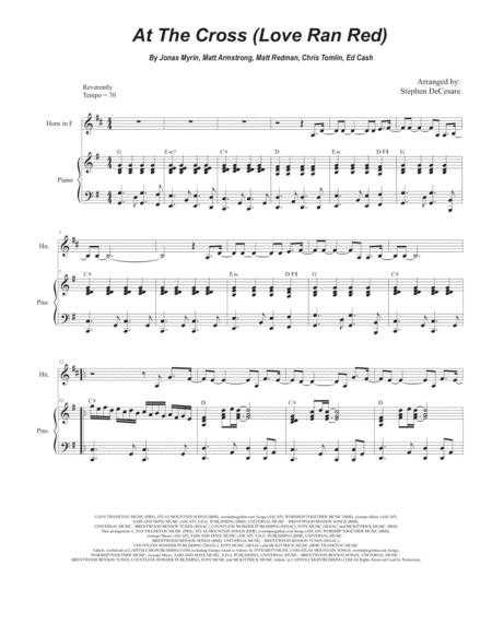 At The Cross Love Ran Red French Horn Solo And Piano Sheet Music