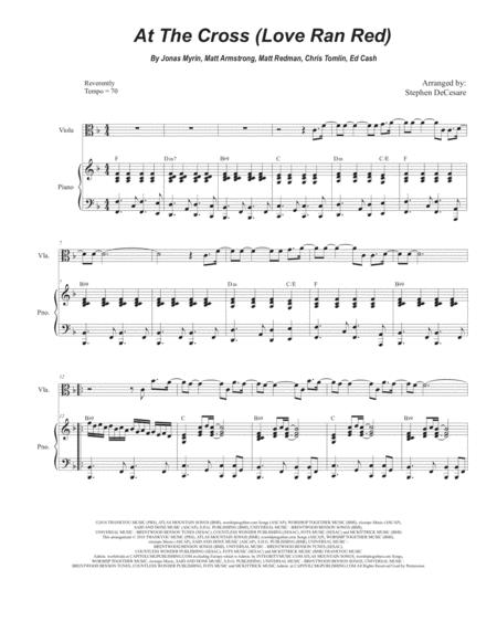 At The Cross Love Ran Red Viola Solo And Piano Sheet Music