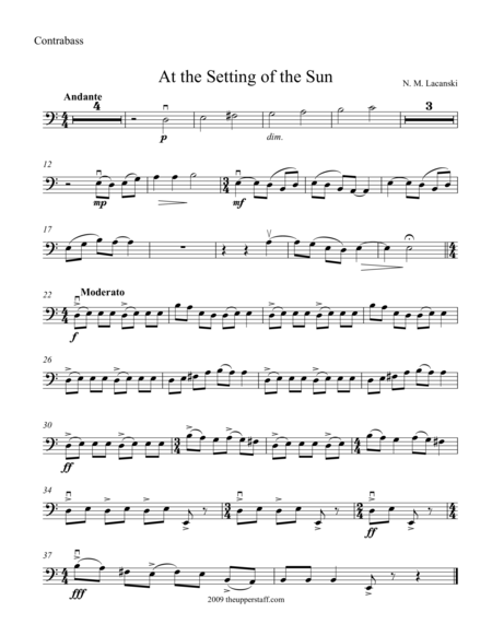 Free Sheet Music At The Setting Of The Sun