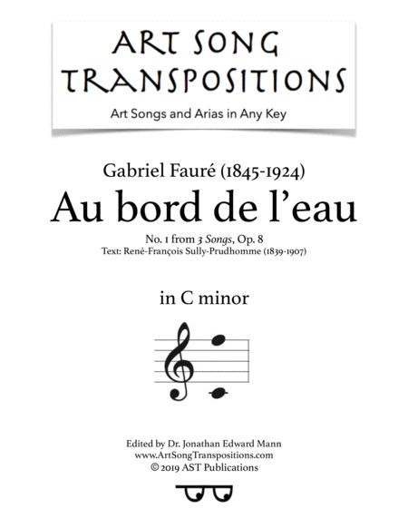 Free Sheet Music Au Bord De L Eau Op 8 No 1 C Minor