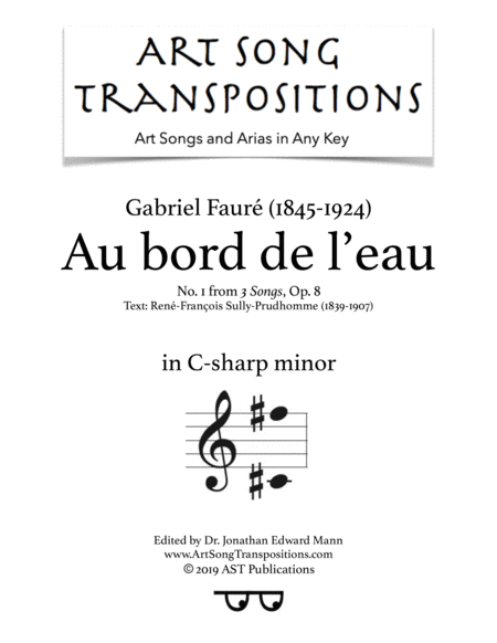Free Sheet Music Au Bord De L Eau Op 8 No 1 C Sharp Minor