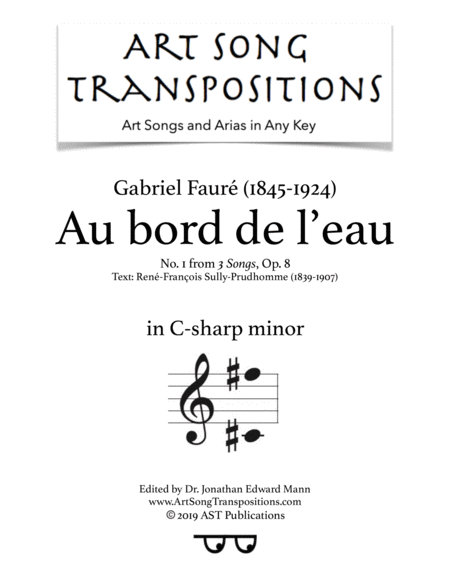 Au Bord De L Eau Op 8 No 1 C Sharp Minor Sheet Music