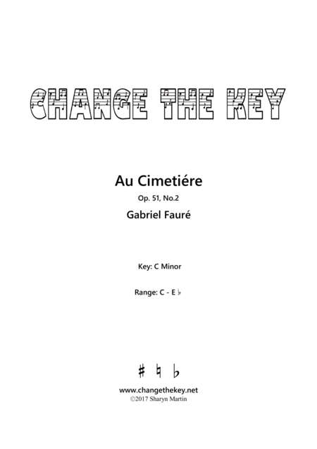 Au Cimetiere C Minor Sheet Music