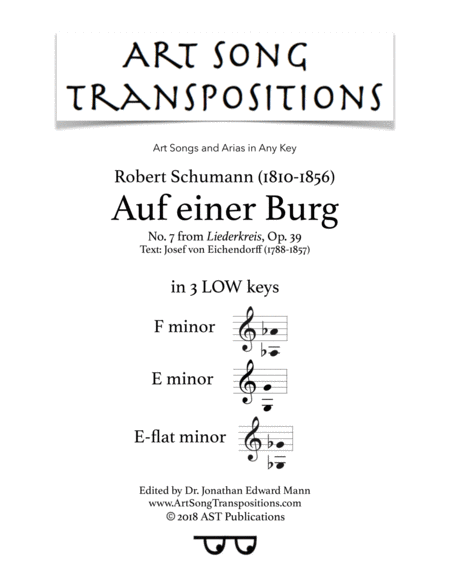 Auf Einer Burg Op 39 No 7 In 3 Low Keys F E E Flat Minor Sheet Music