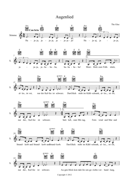 Free Sheet Music Augenlied