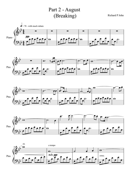 August Breaking From Seasons In Flight Sheet Music