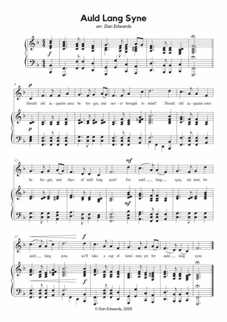 Free Sheet Music Auld Lang Syne Arranged For Piano And Voice Singer Pro