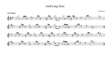 Free Sheet Music Auld Lang Syne For Bagpipes