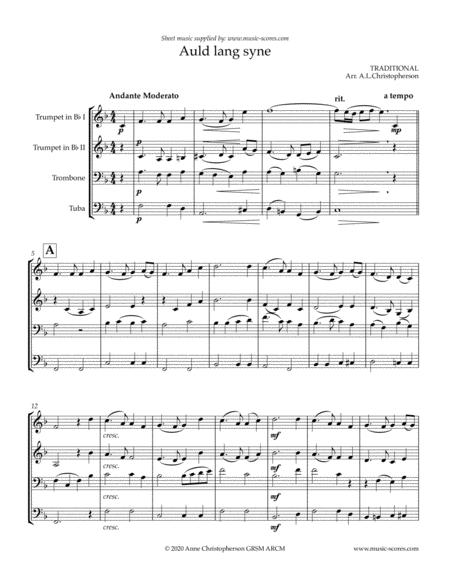 Auld Lang Syne Longer Brass Quartet Sheet Music