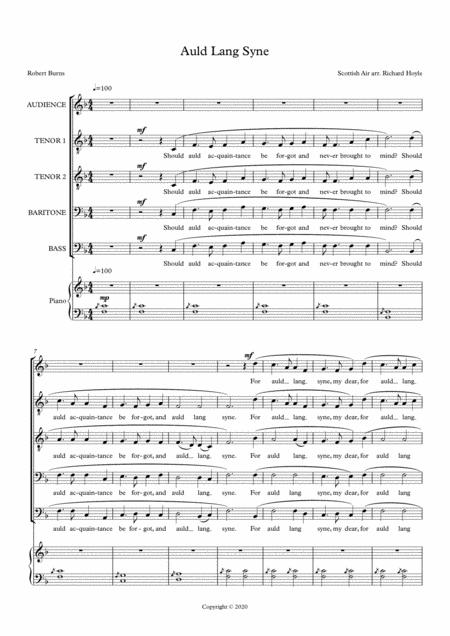 Auld Lang Syne Ttbb Sheet Music