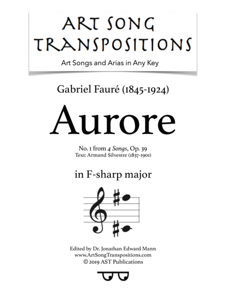 Aurore Op 39 No 1 F Sharp Major Sheet Music