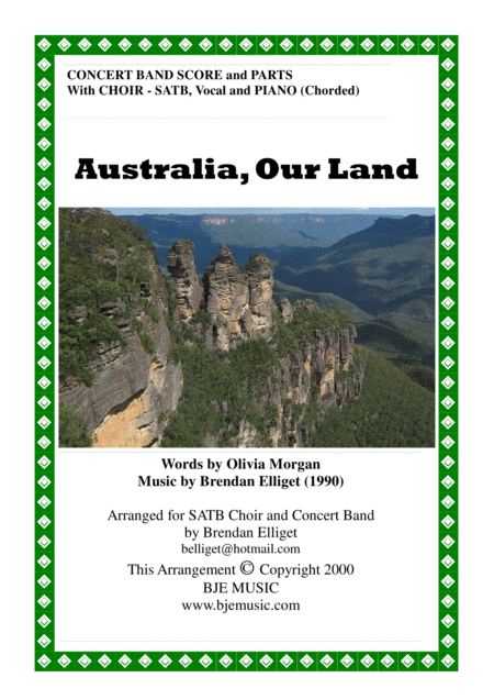 Australia Our Land Concert Band With Satb Choir Score And Parts Pdf Sheet Music