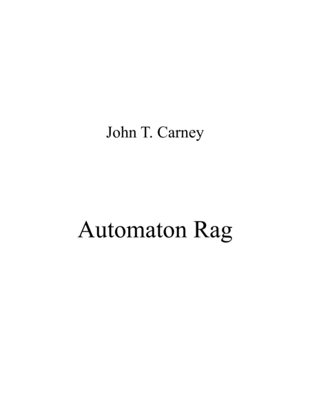 Free Sheet Music Automaton Rag