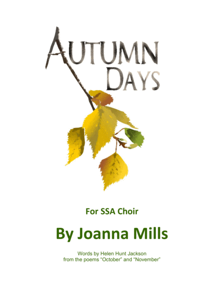 Free Sheet Music Autumn Days For Ssa Choir