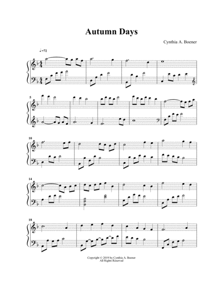 Free Sheet Music Autumn Days