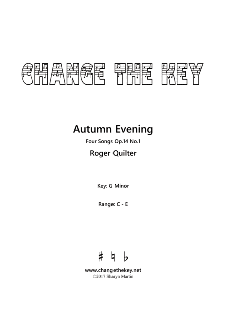 Autumn Evening G Minor Sheet Music