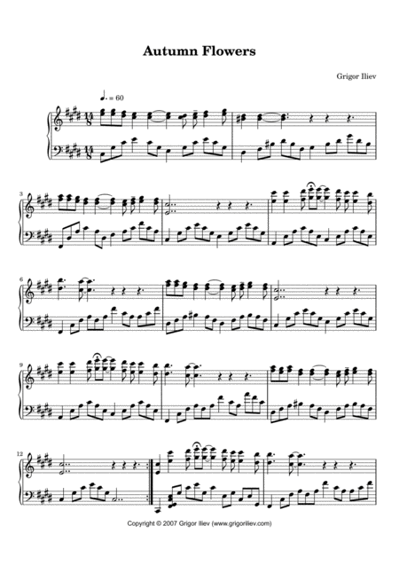 Autumn Flowers Sheet Music