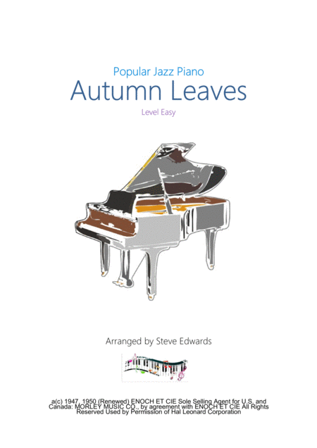 Autumn Leaves For Easy Jazz Piano Sheet Music