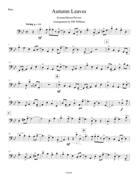 Autumn Leaves Strings Bass Sheet Music