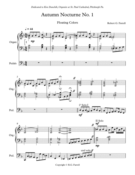 Free Sheet Music Autumn Nocturne 1