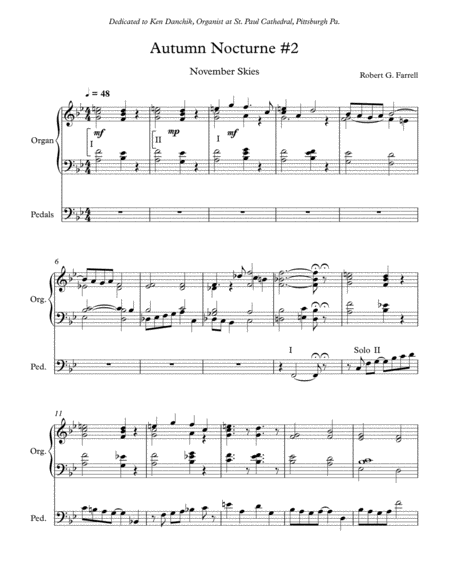 Free Sheet Music Autumn Nocturne 2 For Organ