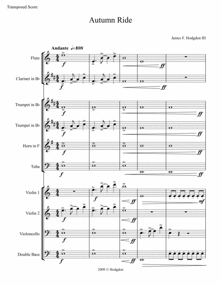 Free Sheet Music Autumn Ride