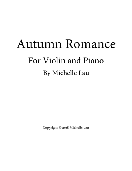 Autumn Romance For Violin And Piano Sheet Music